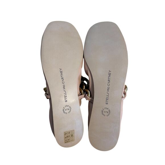 Stella McCartney Falabella Faux Leather Pink Chain Ballet Flats 37.5 - Picture 8 of 12